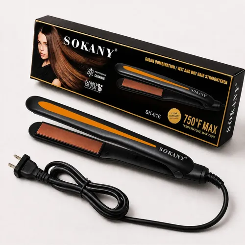 Plancha de Pelo Profesional Temperatura Máxima de 400 °F, Opciones de Peinado Versátiles Planchitas Pelo, Color Negro.