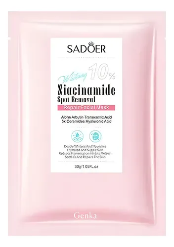 Mascarilla Facial Blanqueadora Despigment Niacinamida Sadoer Todo Tipo De Piel
