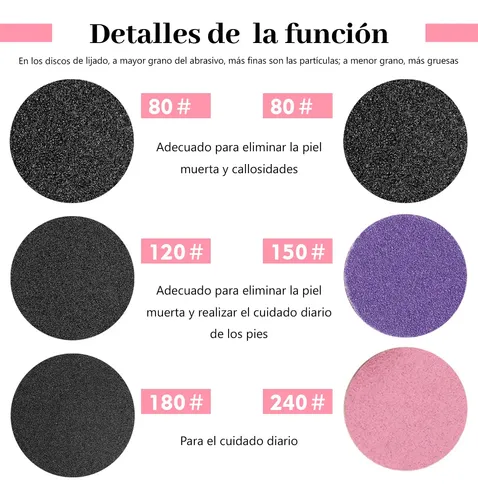 120 Limas Para Uñas Disco Manicure Y Pedicura + 2 /f.
