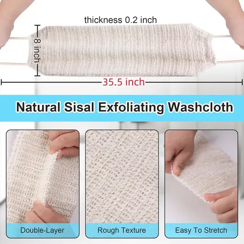 Toalla Exfoliante De Ducha Samiyue 90 Cm Sisal Natural