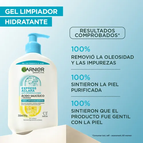 Garnier Crema Limpiadora Expressaclara Ácido Salicílico 250m