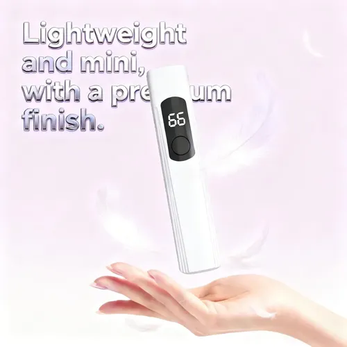 Lámpara Uv Portátil Blanca Para Uñas Gel Con Pantalla Led