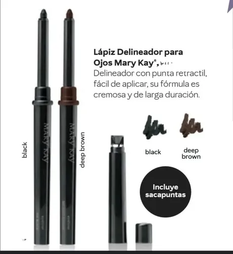Lápiz Delineador Retráctil Mary Kay Negro 0,28g Para Ojos Color Marrón Oscuro