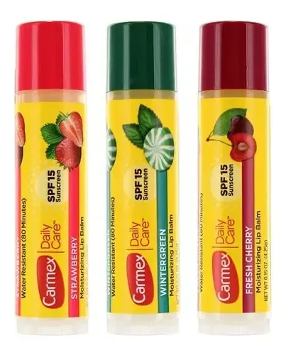 Carmex En Barra Pack X 3 Bálsamos Labiales Saborizados