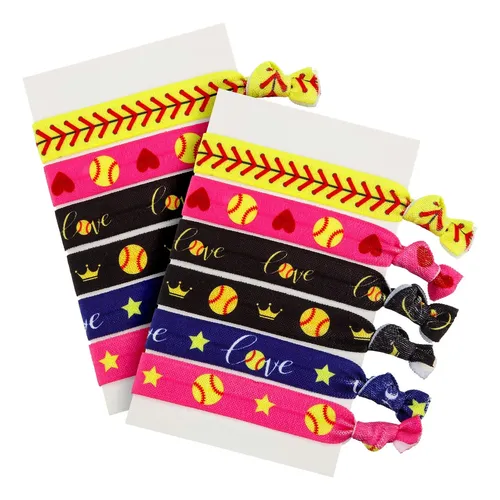 12 Cintas Elásticas Para El Pelo Norme Para Softball, Multic