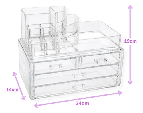 Organizador Acrílico Maquillaje Accesorios 12 Divisiones Cómoda Dormitorio