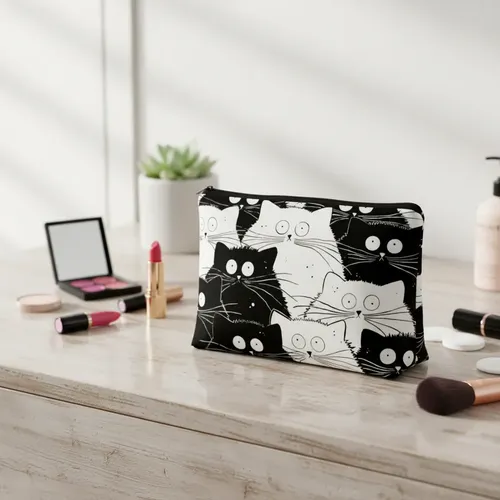2pzs Cosmetiquera Bolso Maquillaje Lapicera Gatos Para