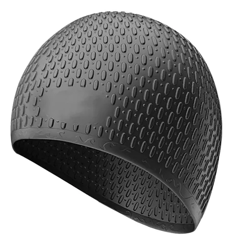 Gorro De Natación De Silicona Premium Para Hombres Y Negro