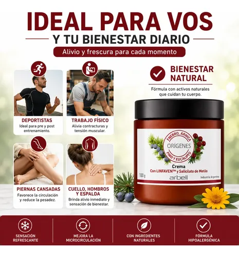 Crema Enebro Arnica Origenes Aliviar Constracturas Calambres