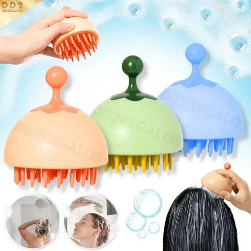 Cepillo Masajeador De Silicona Limpiador P/ Cabello Shampoo