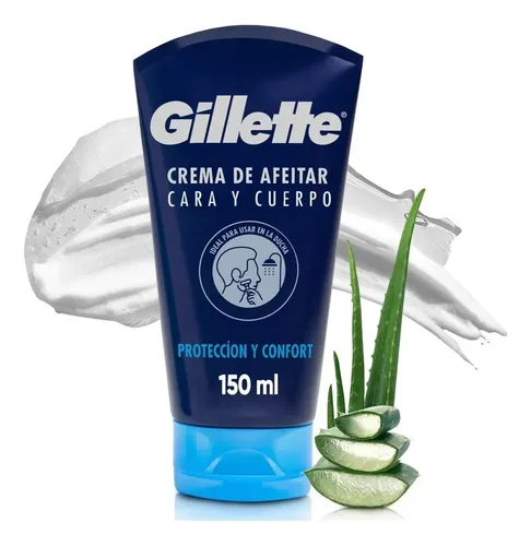 Crema De Afeitar Gillette Cara Y Cuerpo Con Aloe Vera 150 Ml