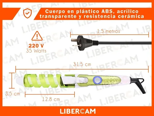 Buclera Rizador Bucleadora Rulera Rulos Para Cabello Pelo Color Verde