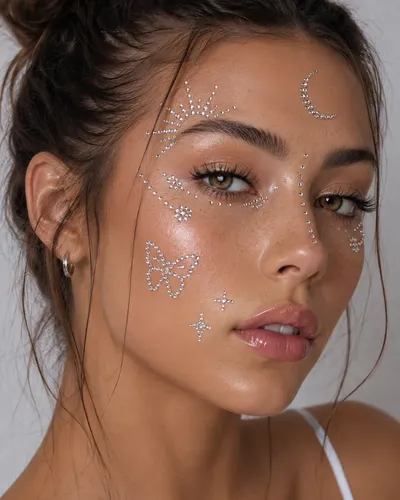 Strass Gemas Autoadhesivas Para El Rostro Cara 3mm X 12 Unid
