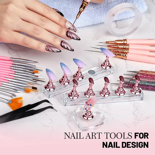 Kit Profesional Pinceles Y Herramientas Para Arte En Uñas