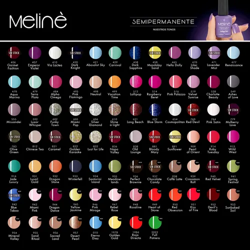 Meline Kit X3 Esmaltes Semipermanente Gel On Off Color Uñas