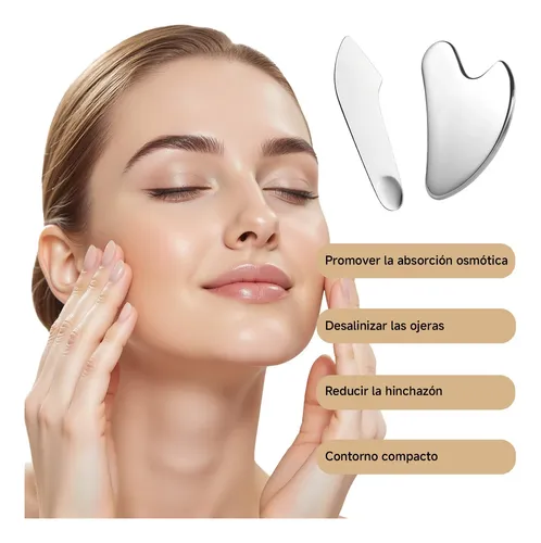 Herramienta De Masaje 2piezas Gua Sha Acero Inoxidable ,