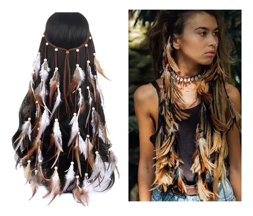 Diadema De Plumas Vip Fsfs Para Mujer, Extensiones De Cabell