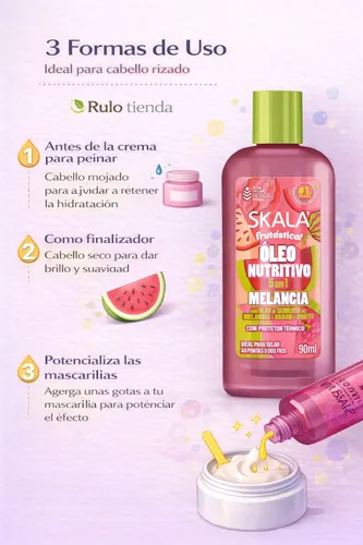 Skala Sandía Aceite Oleo Nutrición Rulos Apto Curly Melancia