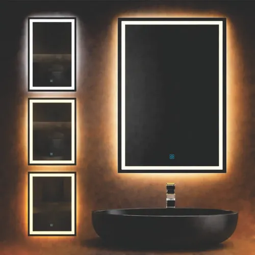 Espejo Lumens Led 50x60cm Touch Luz Fría, Cálida Y Neutra