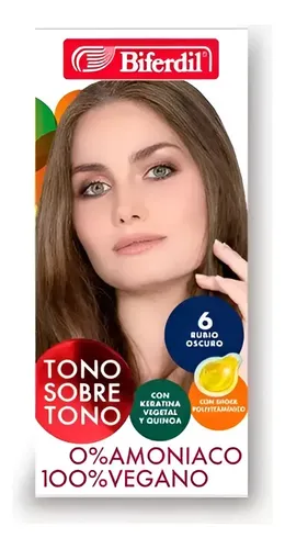 Tintura Coloración Biferdil Tono Sobre Tono 0 Amoniaco 6 Rubio Oscuro