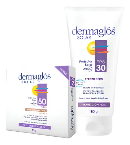 Dermaglós Kit Protector Solar Corporal Fps 30 + Compacta Tono 2