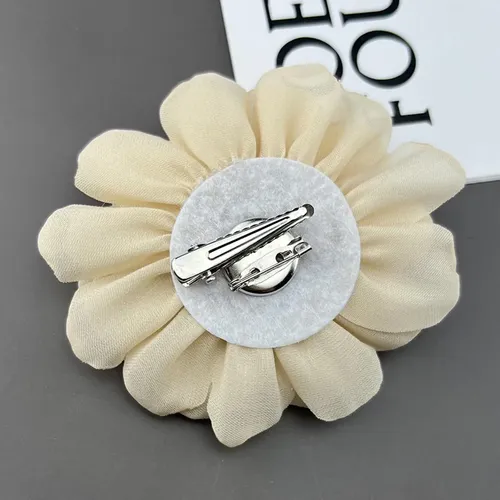 2 Broche De Flores Con Pinza Para El Pelo Para Mujer, Beige