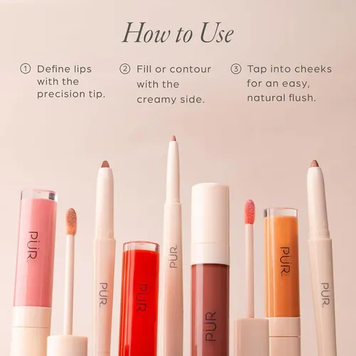 Delineador Labial Dual Pür Minerals Silky Sculpt Rose/latte