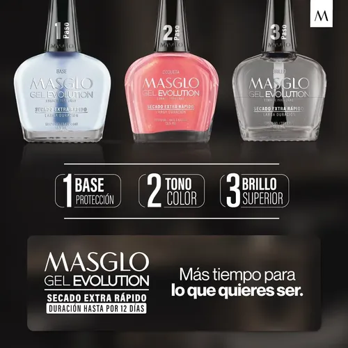 Base Esmalte Masglo Secado Rapido Gel Evolution X 13.5 Ml
