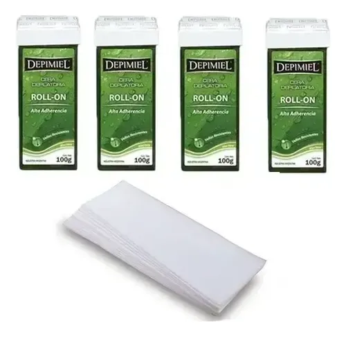 Cera Depilatoria Roll On Alta Adherencia Depimiel 100 Bandas