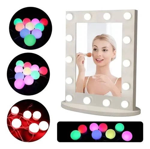 Kit 10 Focos Led Luz Espejo Usb Maquillaje Estilo Hollywood
