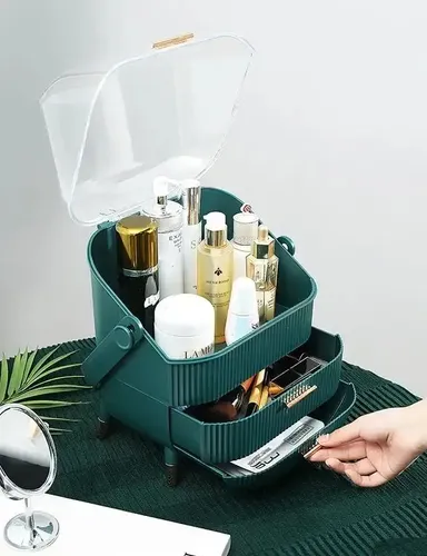 Organizador De Maquillaje Porta Cosméticos + Org De Brochas