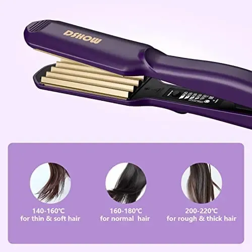 Crimpadora De Cabello De Hierro Dshow, Ondas Definidas Púrpura.