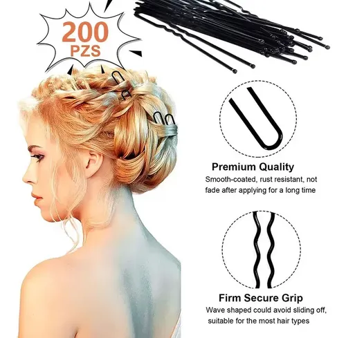 200 Pzs Horquilla Pasador Clip Forma De U Accesorios Cabello