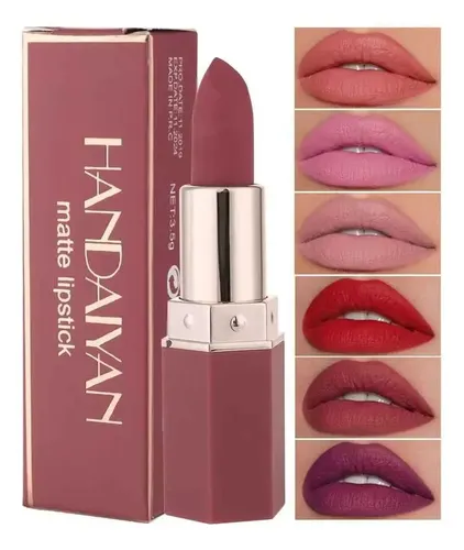 Labial Handaiyan Retráctil Matte Lipstick Color 05 Amber