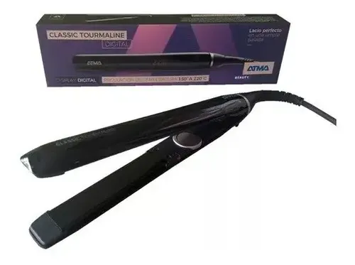 Atma Plancha Pelo Pl8842 Clasic Tourmaline Ceramica Digital Negro