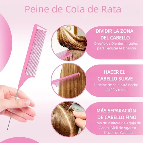 Kit 27pz Peine De Masaje Pinzas De Cabello De Peines Cepillo