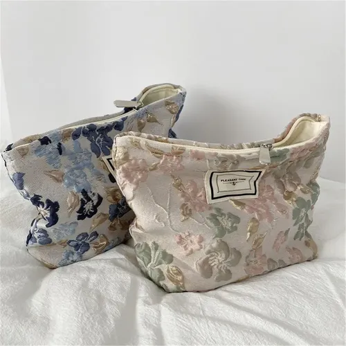 Neceser Organizador De Maquillaje Con Flores Grabadas