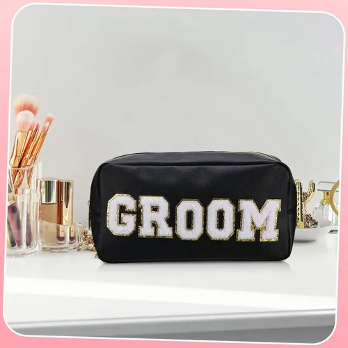 Bolsa De Maquillaje Oudain Bride And Groom De Piel Sintética