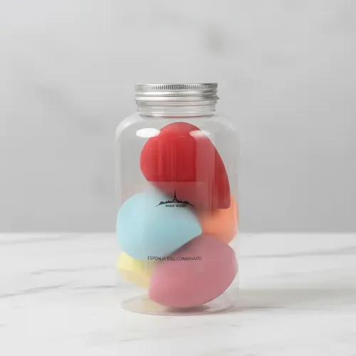 Kit De Esponjita Maquillaje Egg Paris Night Con Frasco X6 U