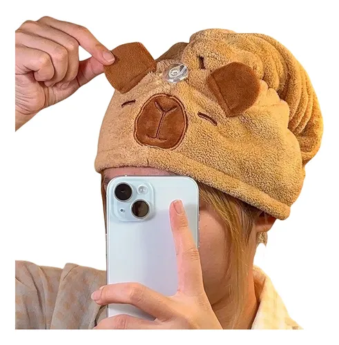 Capybara Hair Drying Hat Microfiber Hair Princess Capibala 6ee418425-a