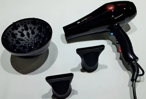 Secador De Pelo Profesional Blizzard 2800 Con Difusor Wpro Color Negro