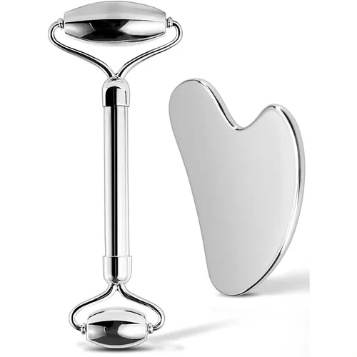 Rodillo Facial Y Gua Sha De Acero Inoxidable – México
