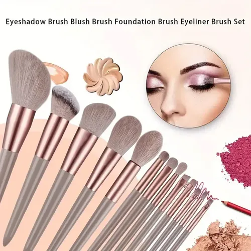 Set X13 Pinceles De Maquillaje Ojos Y Rostro