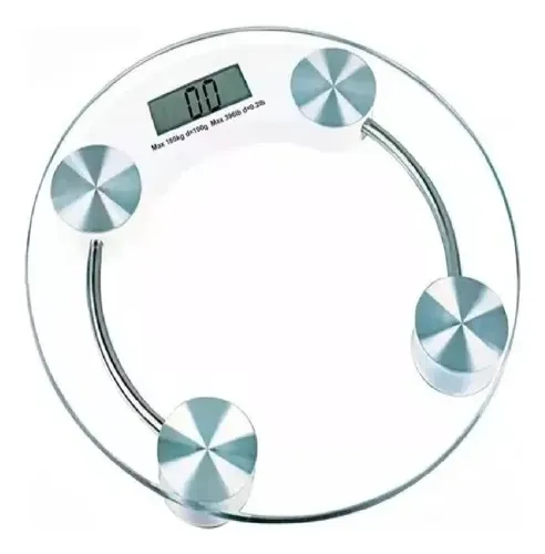 Balanza De Baño Vidrio Y Acero Lcd Digital 150kg Redonda