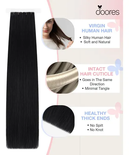 Extensiones De Cabello Virgen Doores 18′ Invisi Edge Con