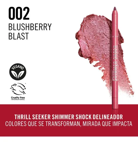 Delineador De Ojos Shimmer Shock Rimmel Tono 002 Blushberry