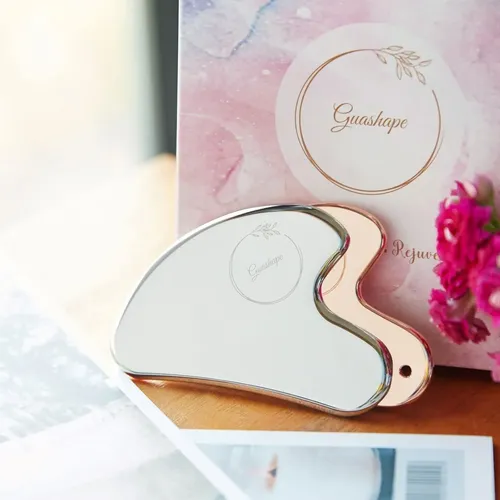 Gua Sha Facial Metal Plateado Sculptor Antiinflamatorio