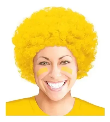 Pack 5 Peluca Afro Payaso Rulos Cotillon Fiesta Colores