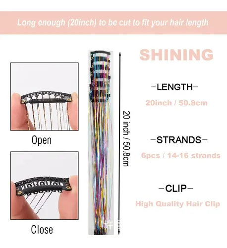 Extensión De Cabello Con Alambre Dorado Láser De 12 Piezas E
