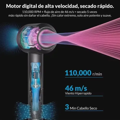 Secador De Pelo 5 En 1 Frio Calor Accesorios 1600w